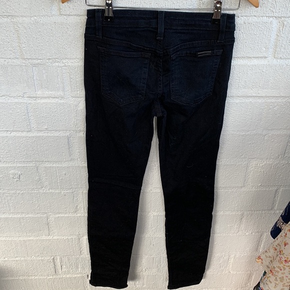 JOE'S JEANS Leather Knee Patch "THE Skinny” Black Denim Jeans Size 25 - Picture 5 of 6